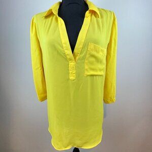 New York & Company Yellow Blouse Size L